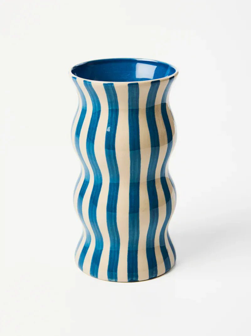 Buy Jones & Co - PALMA NAVY STRIPE VASE by Jones & Co - at Hamish + Grace