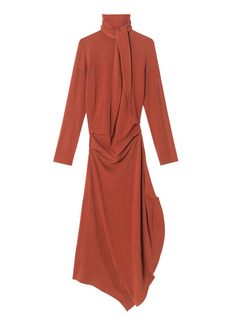 Buy Juniper Theory - Draped Tie Collar Jersey Maxi Dress by Juniper Theory - at Hamish + Grace