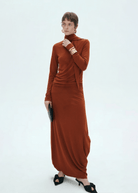 Buy Juniper Theory - Draped Tie Collar Jersey Maxi Dress by Juniper Theory - at Hamish + Grace