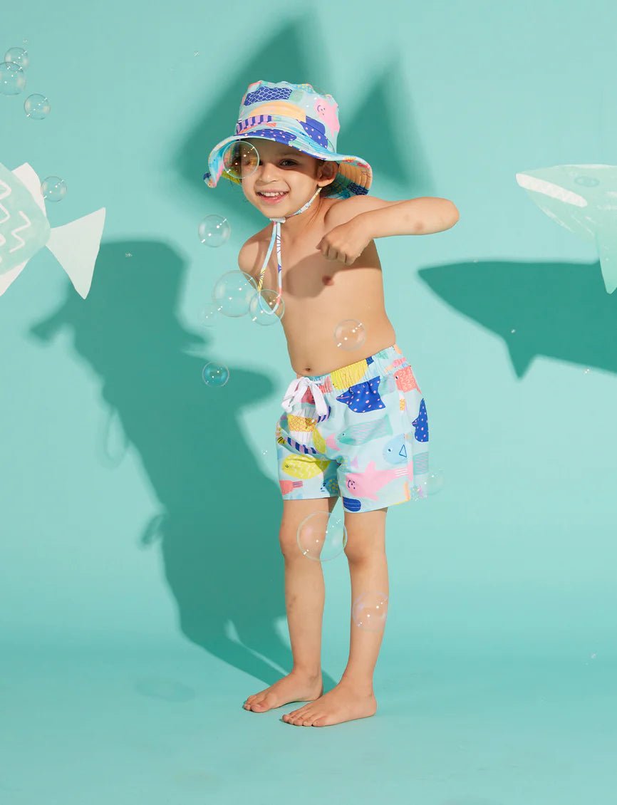 Buy Kids Boardshorts - Rainbow Reef by Halcyon Nights - at Hamish & Grace