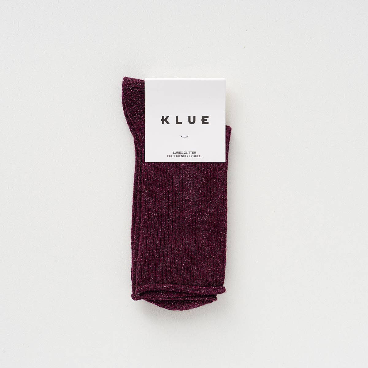 Buy KLUE Glitter Lurex socks in eco - friendly Lyocell | Burgundy wine: 36 - 40 by KLUE - at Hamish + Grace
