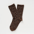 Buy KLUE Glitter Lurex socks in eco - friendly Lyocell | Leopard brown: 36 - 40 by KLUE - at Hamish + Grace