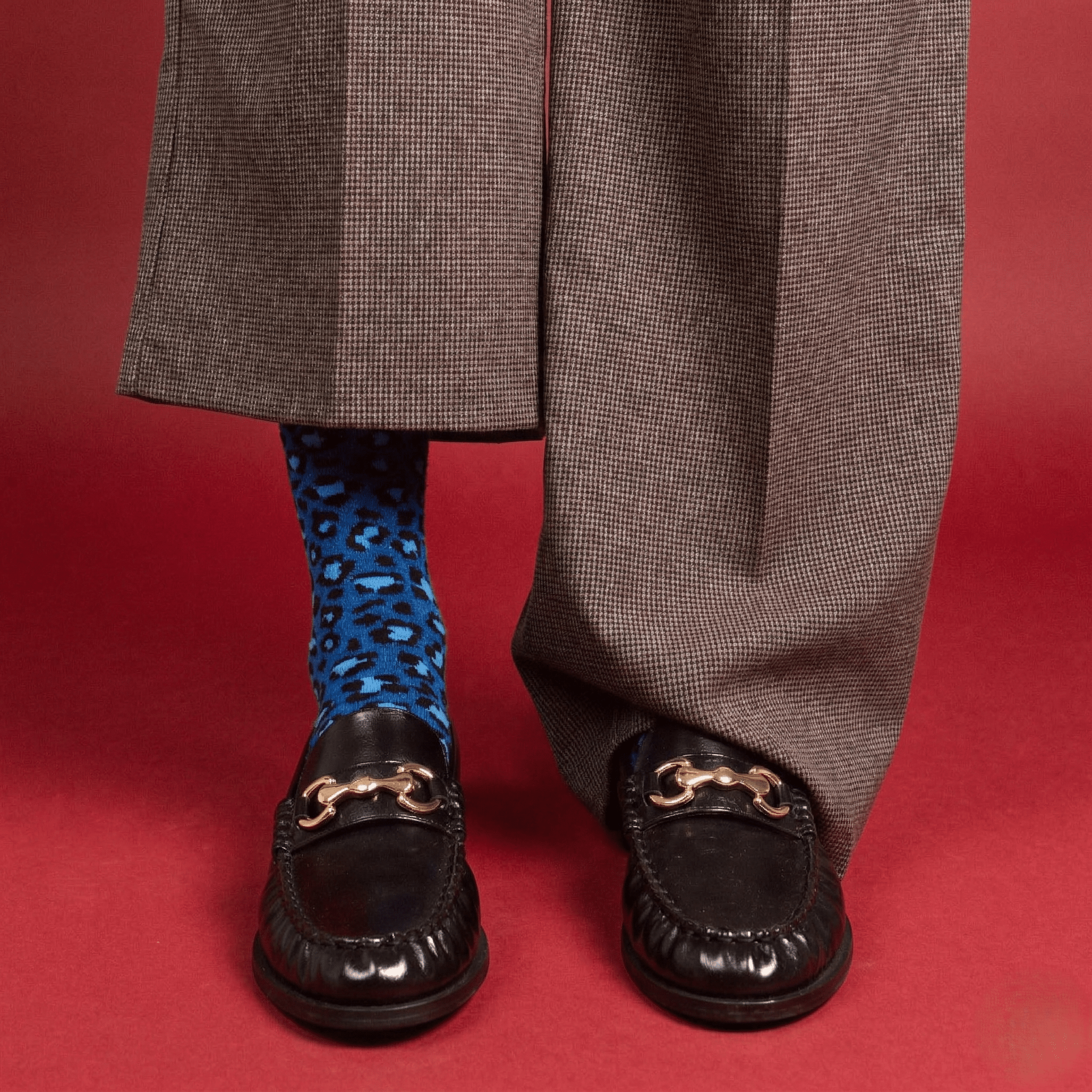 Buy KLUE Glitter Lurex socks in eco - friendly Lyocell | Leopard night blue: 36 - 40 by KLUE - at Hamish + Grace
