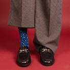 Buy KLUE Glitter Lurex socks in eco - friendly Lyocell | Leopard night blue: 36 - 40 by KLUE - at Hamish + Grace