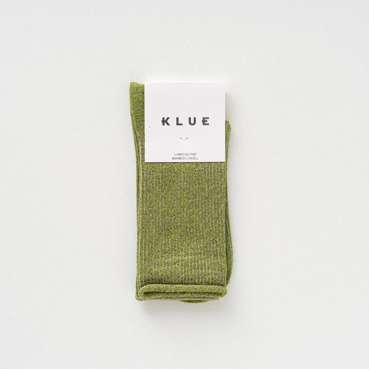 Buy KLUE Glitter Lurex socks in eco - friendly Lyocell | Olive Green: 36 - 40 by KLUE - at Hamish + Grace