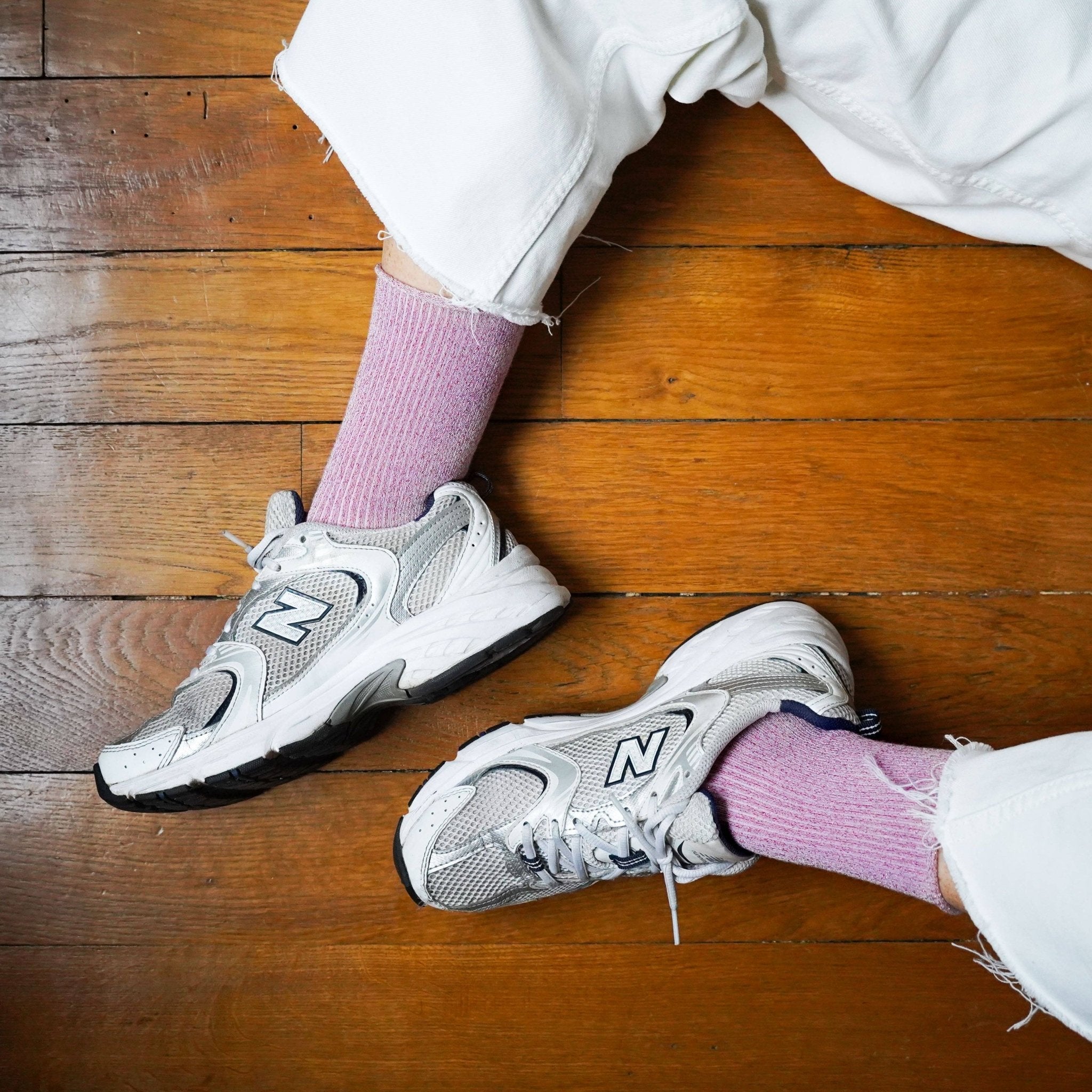 Buy KLUE Glitter Lurex socks in eco - friendly Lyocell | Pink: 36 - 40 by KLUE - at Hamish + Grace