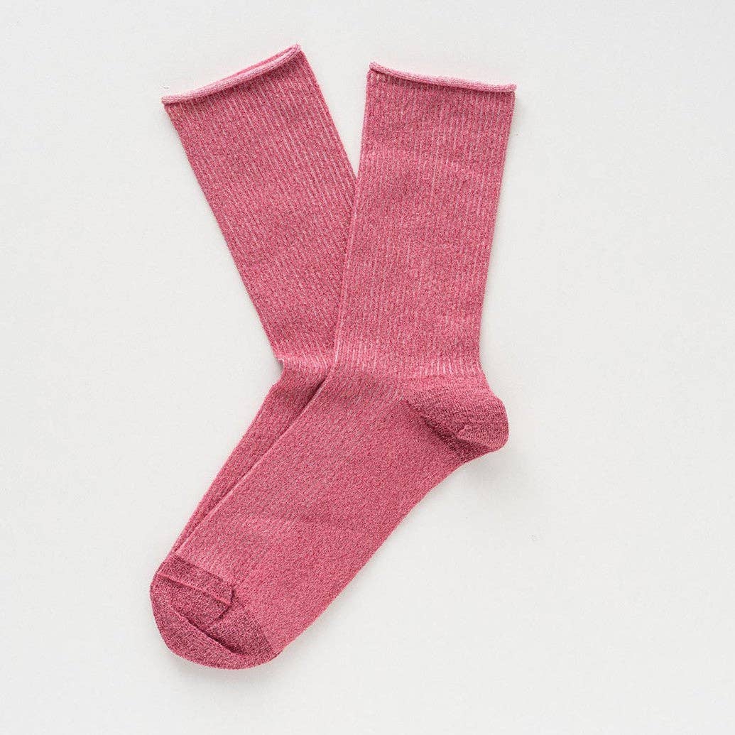 Buy KLUE Glitter Lurex socks in eco - friendly Lyocell | Strawberry Red: 36 - 40 by KLUE - at Hamish + Grace