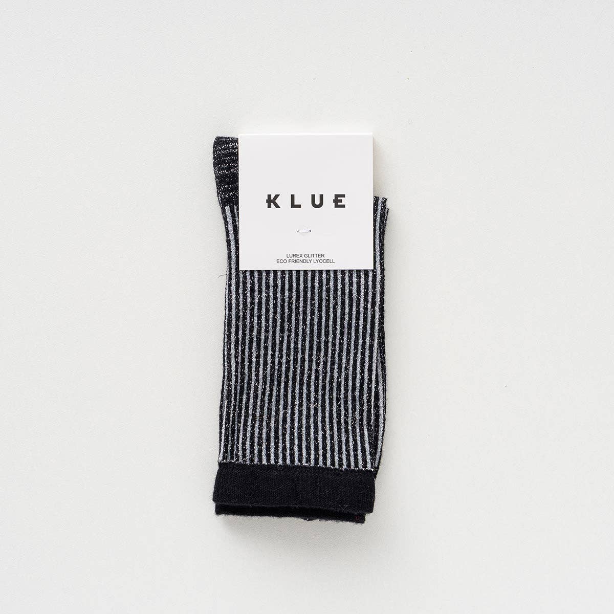 Buy KLUE Glitter Lurex socks in eco - friendly Lyocell | Stripes Black: 36 - 40 by KLUE - at Hamish + Grace