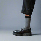 Buy KLUE Glitter Lurex socks in eco - friendly Lyocell | Stripes Black: 36 - 40 by KLUE - at Hamish + Grace