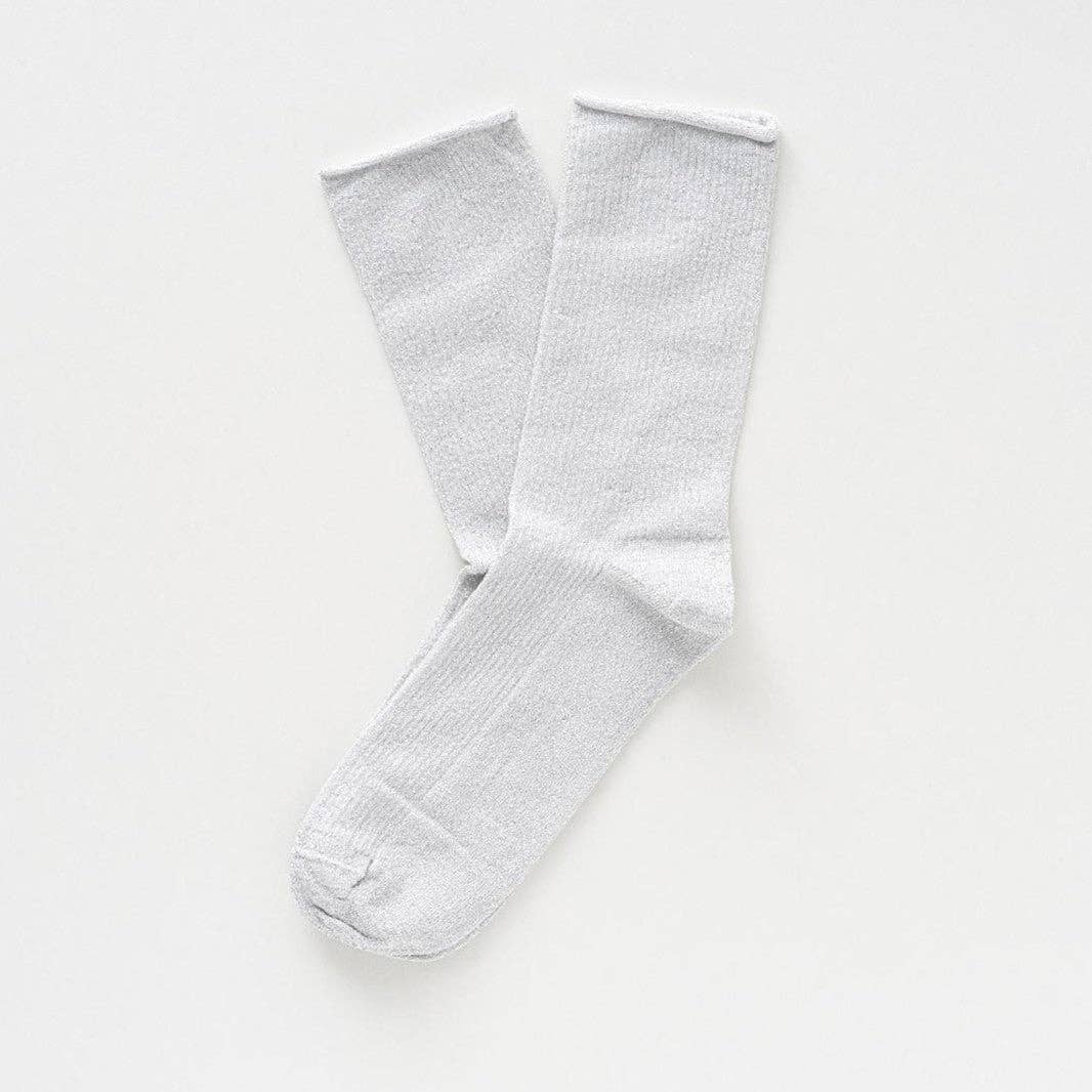 Buy KLUE Glitter Lurex socks in eco - friendly Lyocell | White: 36 - 40 by KLUE - at Hamish + Grace