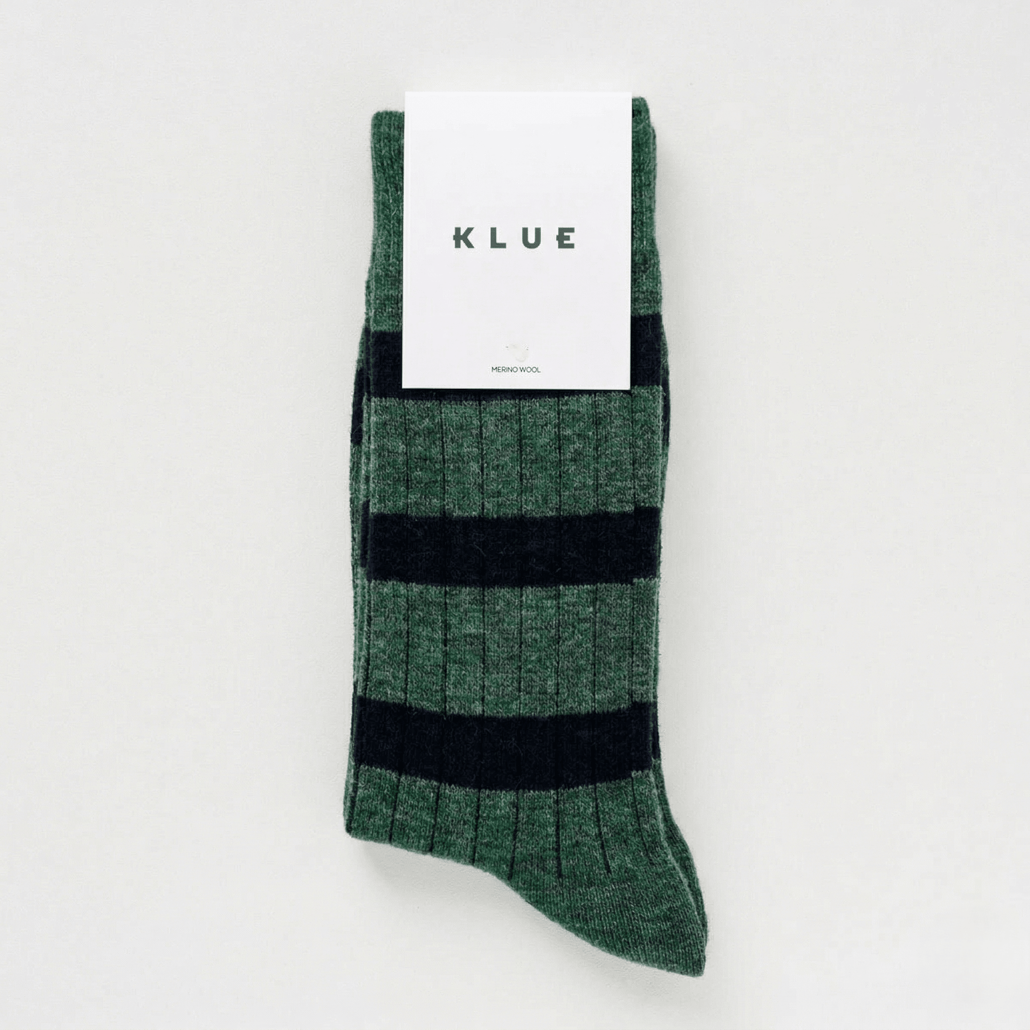 Buy KLUE Merino Wool socks with stripes | Dark green and black: 41 - 46 by KLUE - at Hamish + Grace