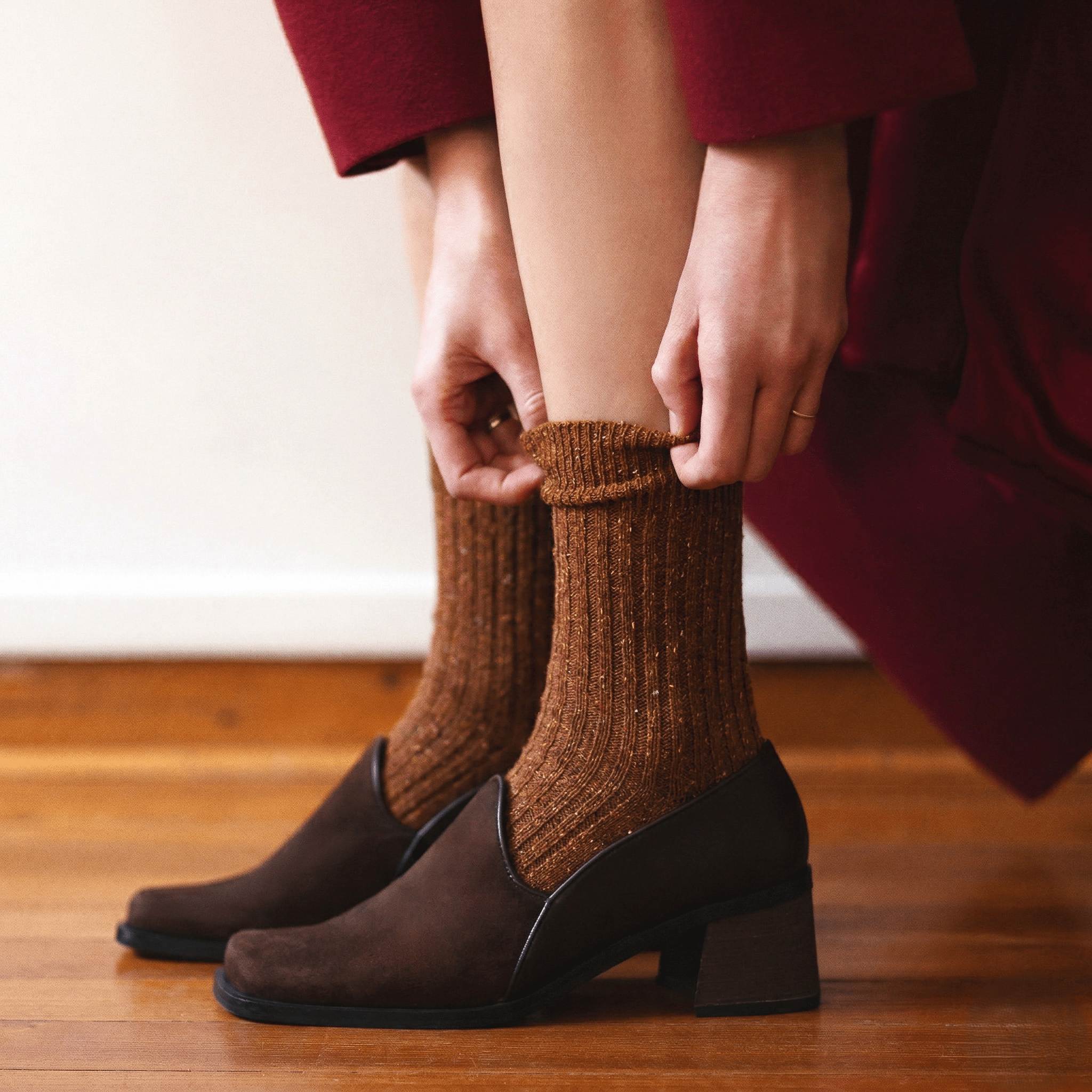 Buy KLUE Silk and Wool DUST STAR socks | Caramel: 36 - 40 by KLUE - at Hamish + Grace