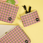 Kollab Lifestyle Laptop Case Pink Houndstooth