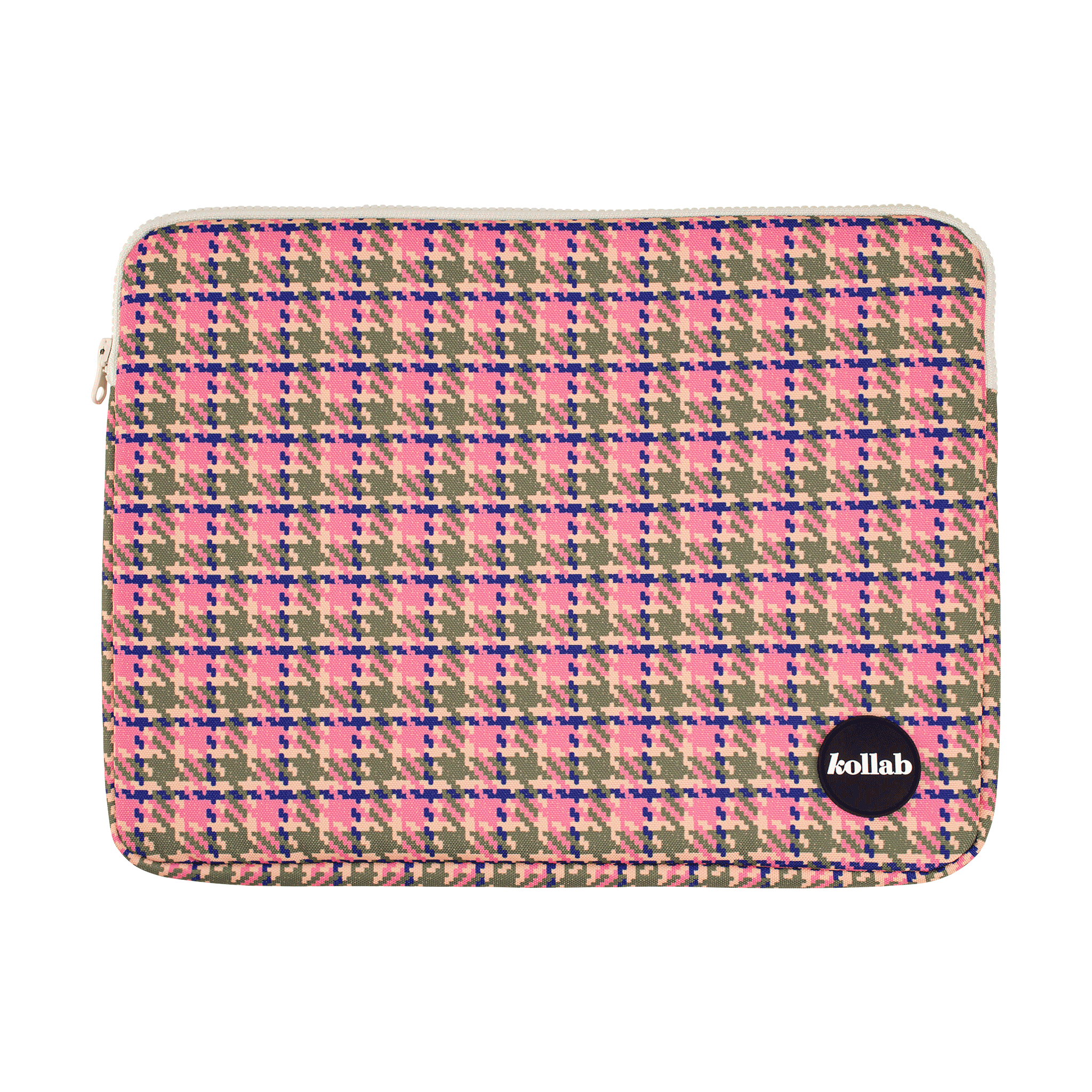 Kollab Lifestyle Laptop Case Pink Houndstooth