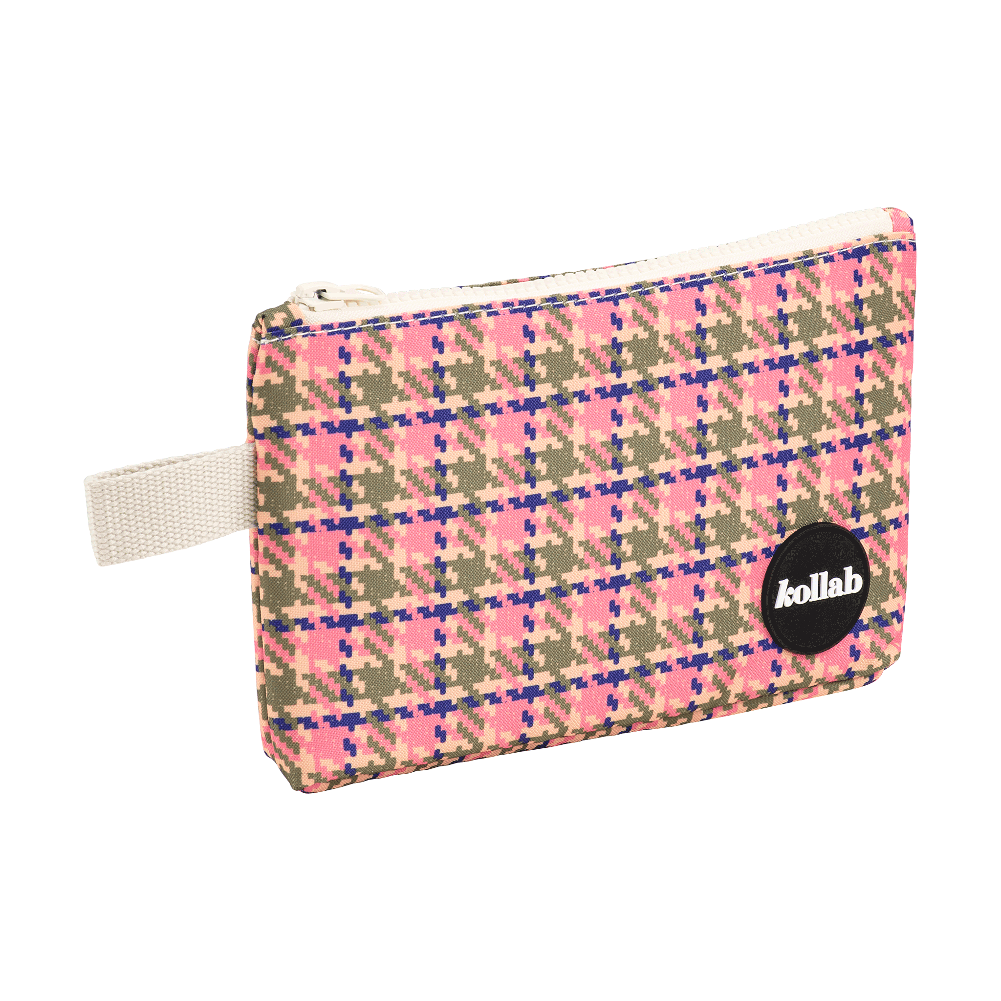 Kollab Lifestyle Mini Pouch Pink Houndstooth