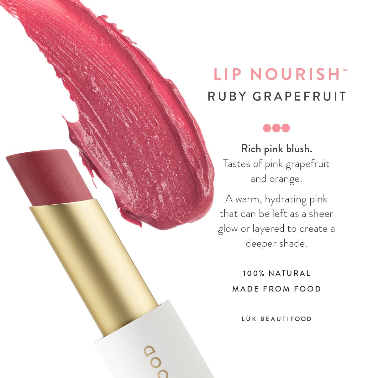 Buy Lip Nourish™ - Ruby Grapefruit by LUK BEAUTIFOOD by LUK BEAUTIFOOD - at Hamish & Grace