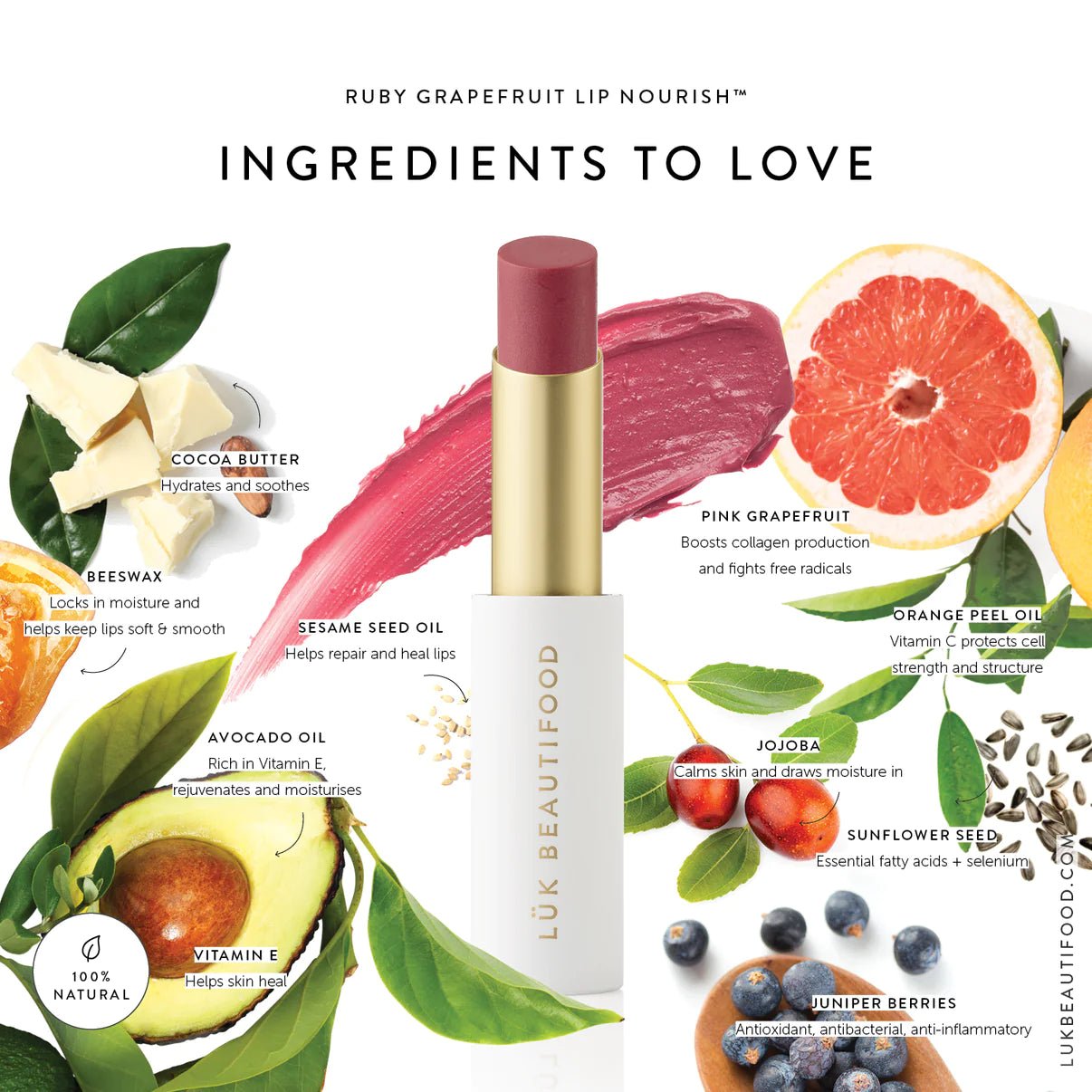 Buy Lip Nourish™ - Ruby Grapefruit by LUK BEAUTIFOOD by LUK BEAUTIFOOD - at Hamish & Grace