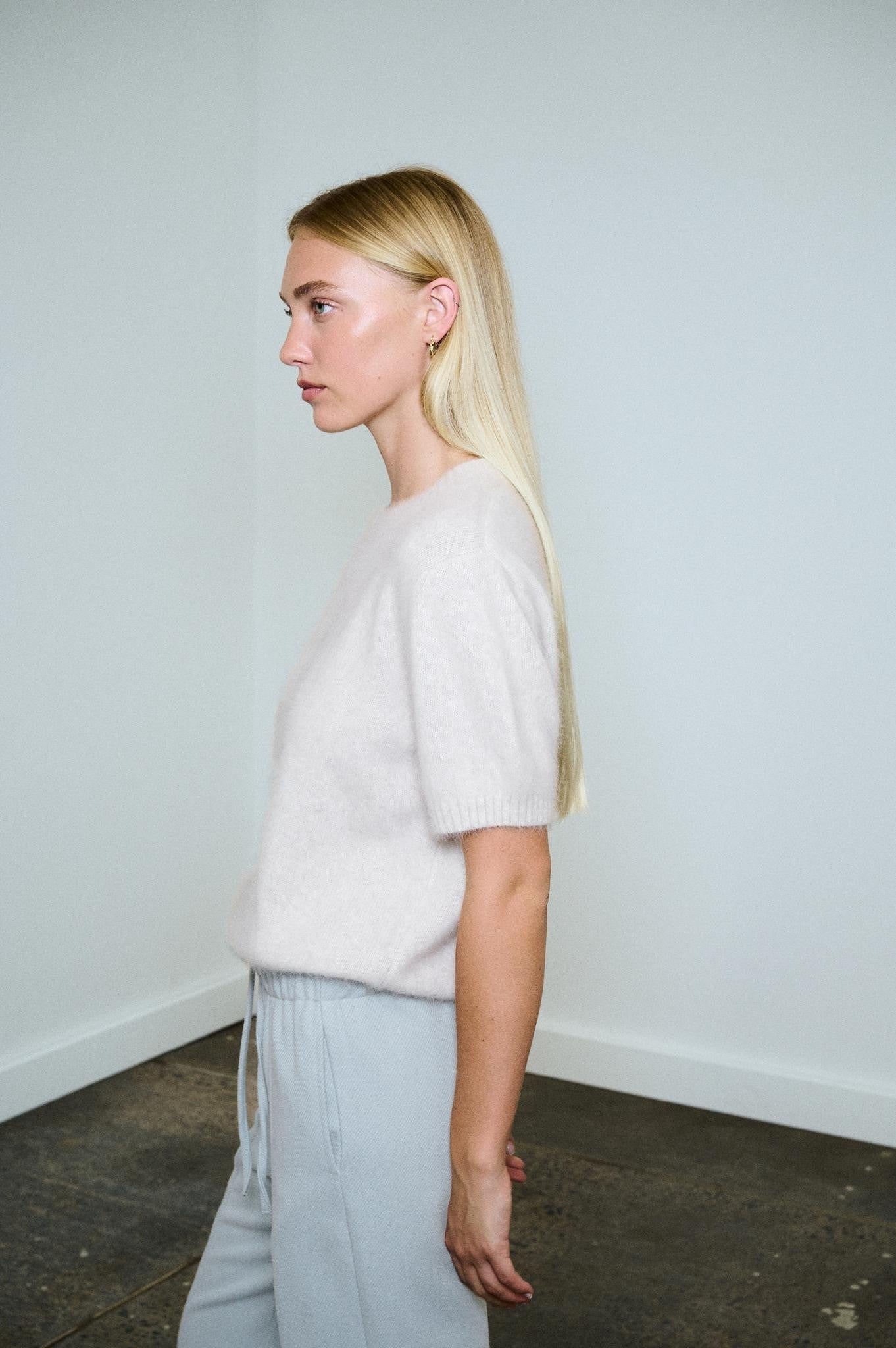Buy Little Lies - Anna Knit Tee – Cloud by Little Lies - at Hamish + Grace