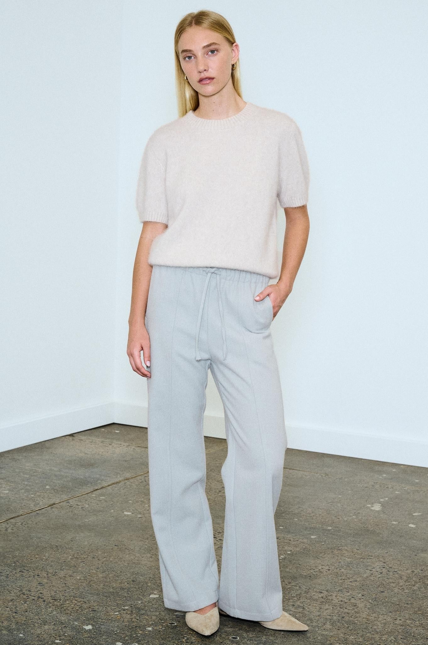 Buy Little Lies - Anna Knit Tee – Cloud by Little Lies - at Hamish + Grace