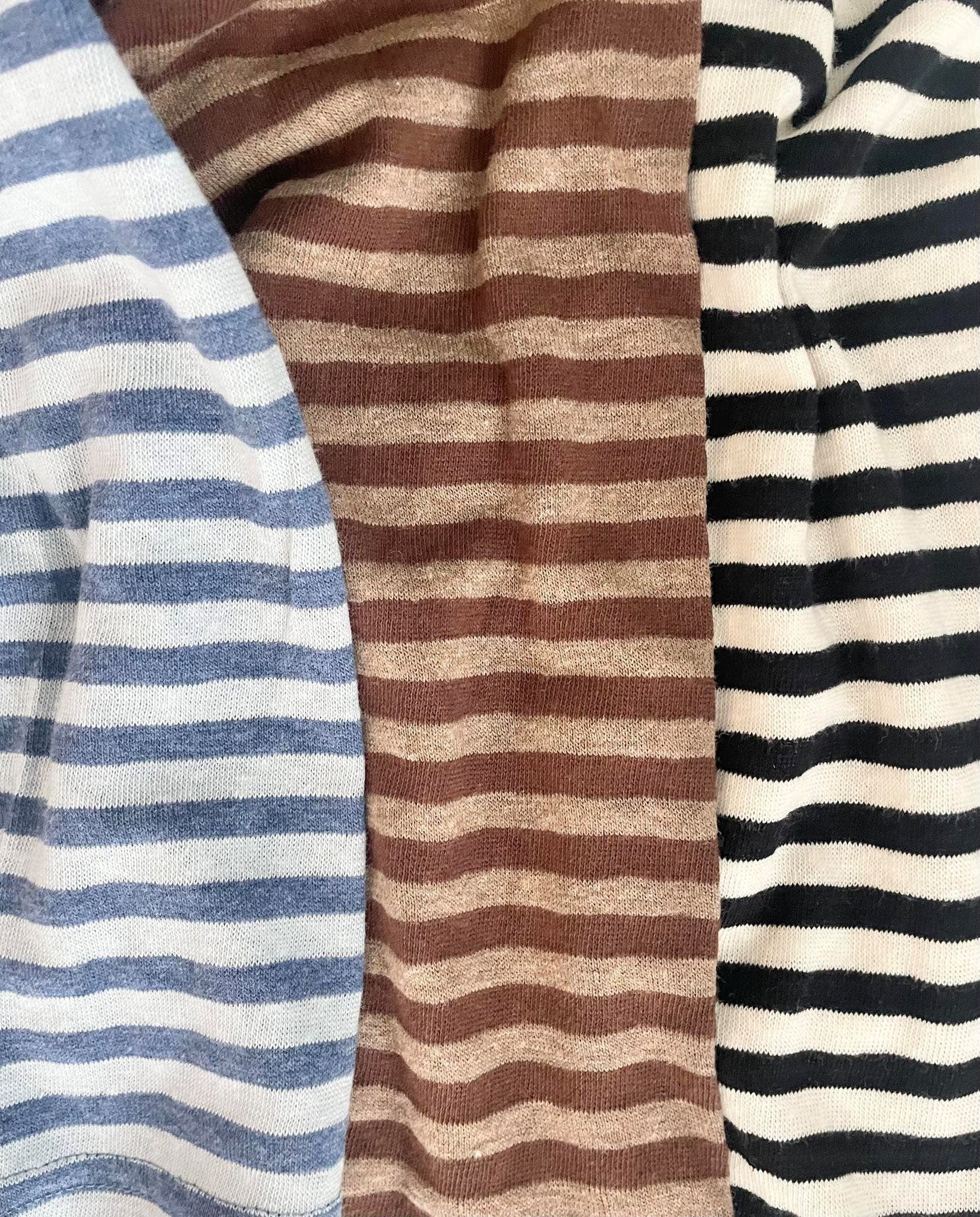 Buy Little Lies - Athena Stripe Long Sleeve Basic – Black by Little Lies - at Hamish + Grace
