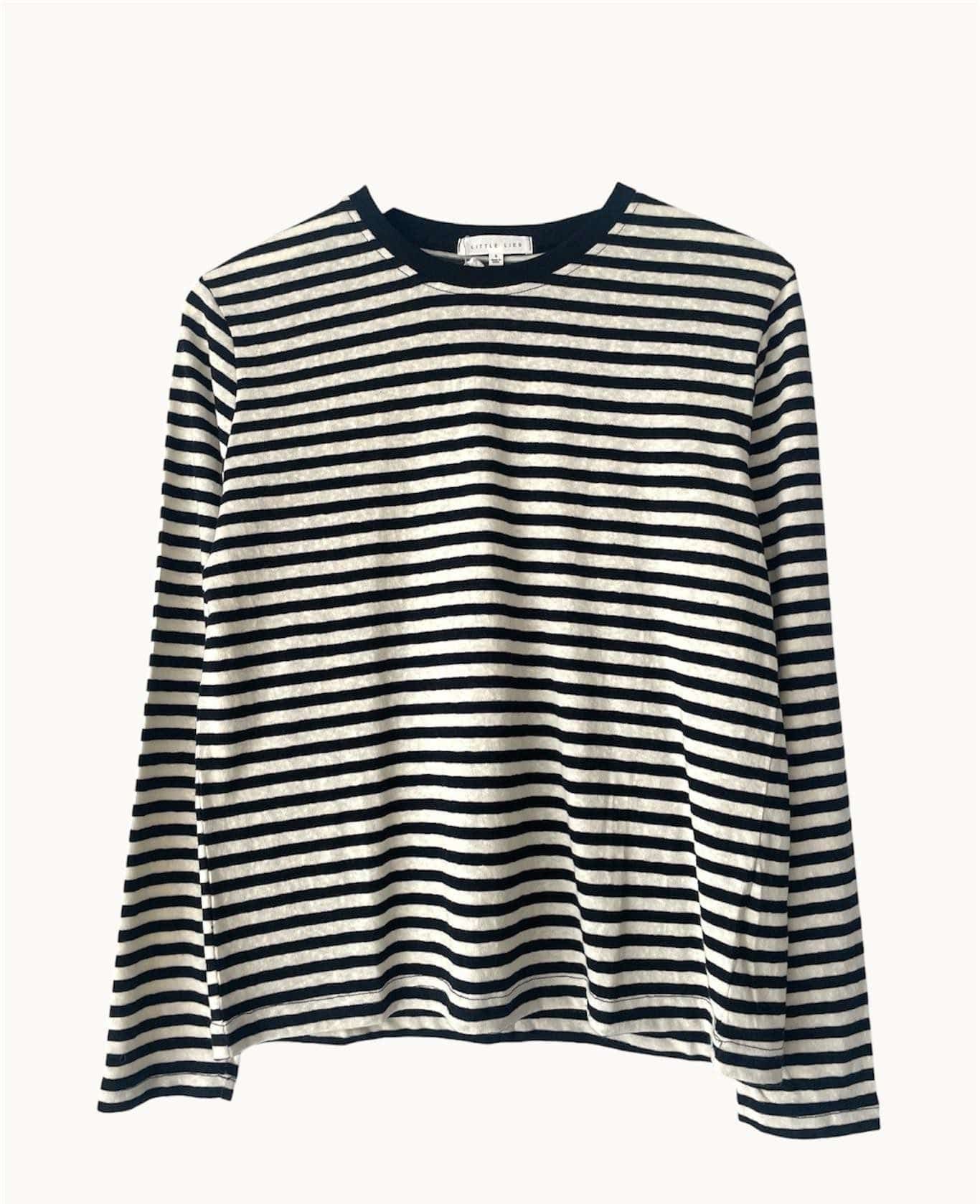Buy Little Lies - Athena Stripe Long Sleeve Basic – Black by Little Lies - at Hamish + Grace