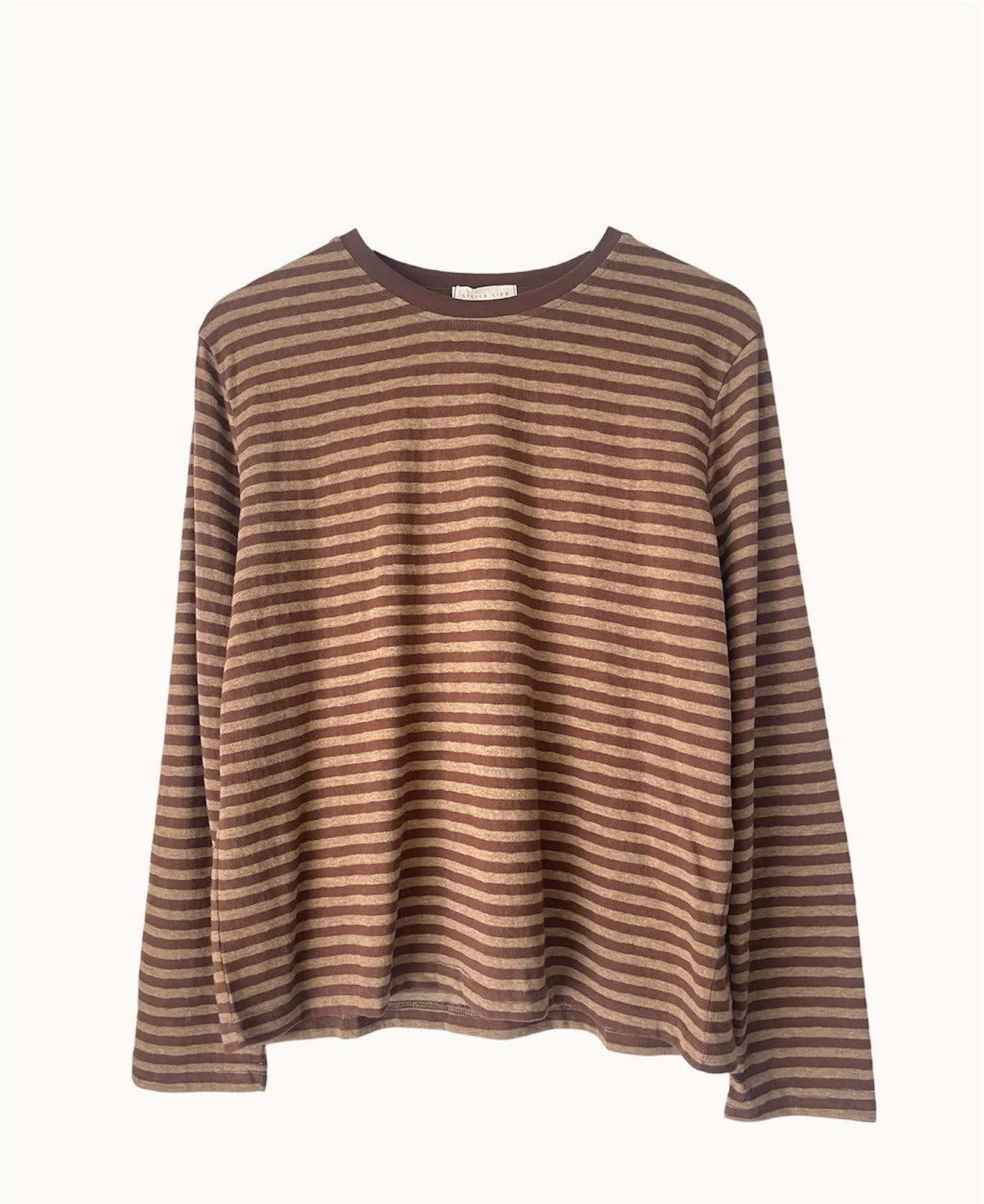 Buy Little Lies - Athena Top - Chocolate Stripe by Little Lies - at Hamish + Grace