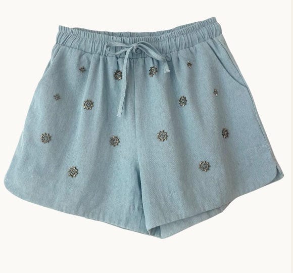 Buy Little Lies - Beaded Shorts - Denim by Little Lies - at Hamish + Grace