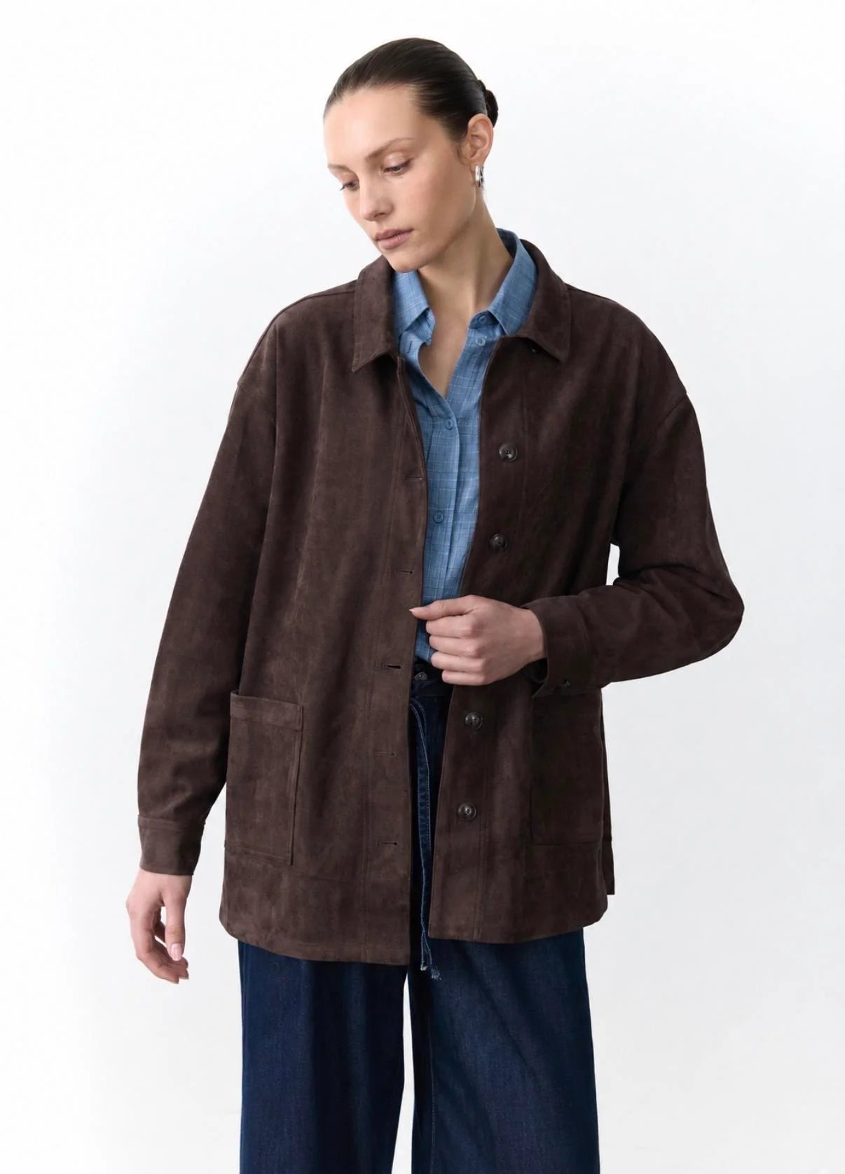 Buy Little Lies - Billie Faux Suede Shacket by Little Lies - at Hamish + Grace