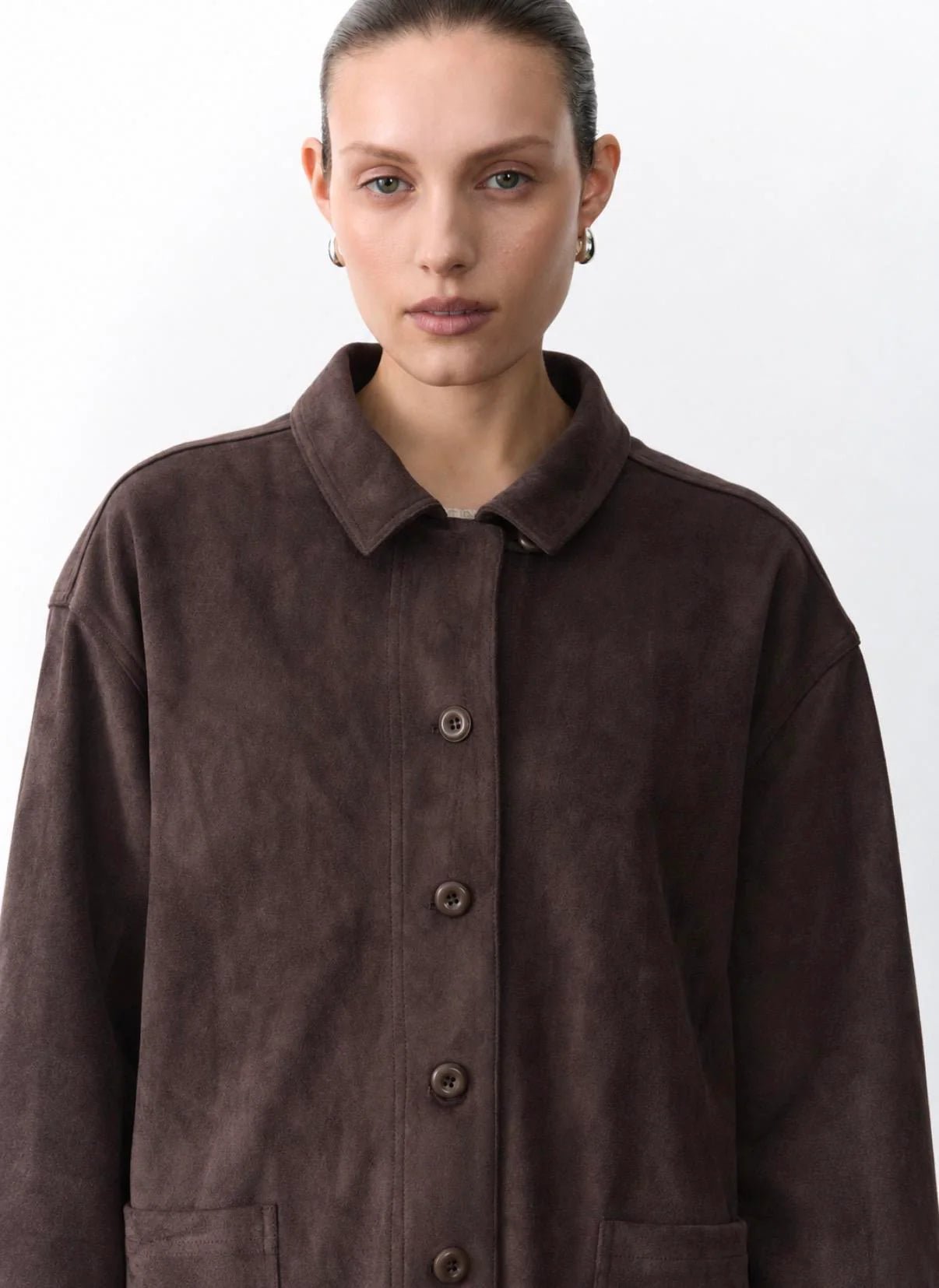 Buy Little Lies - Billie Faux Suede Shacket by Little Lies - at Hamish + Grace