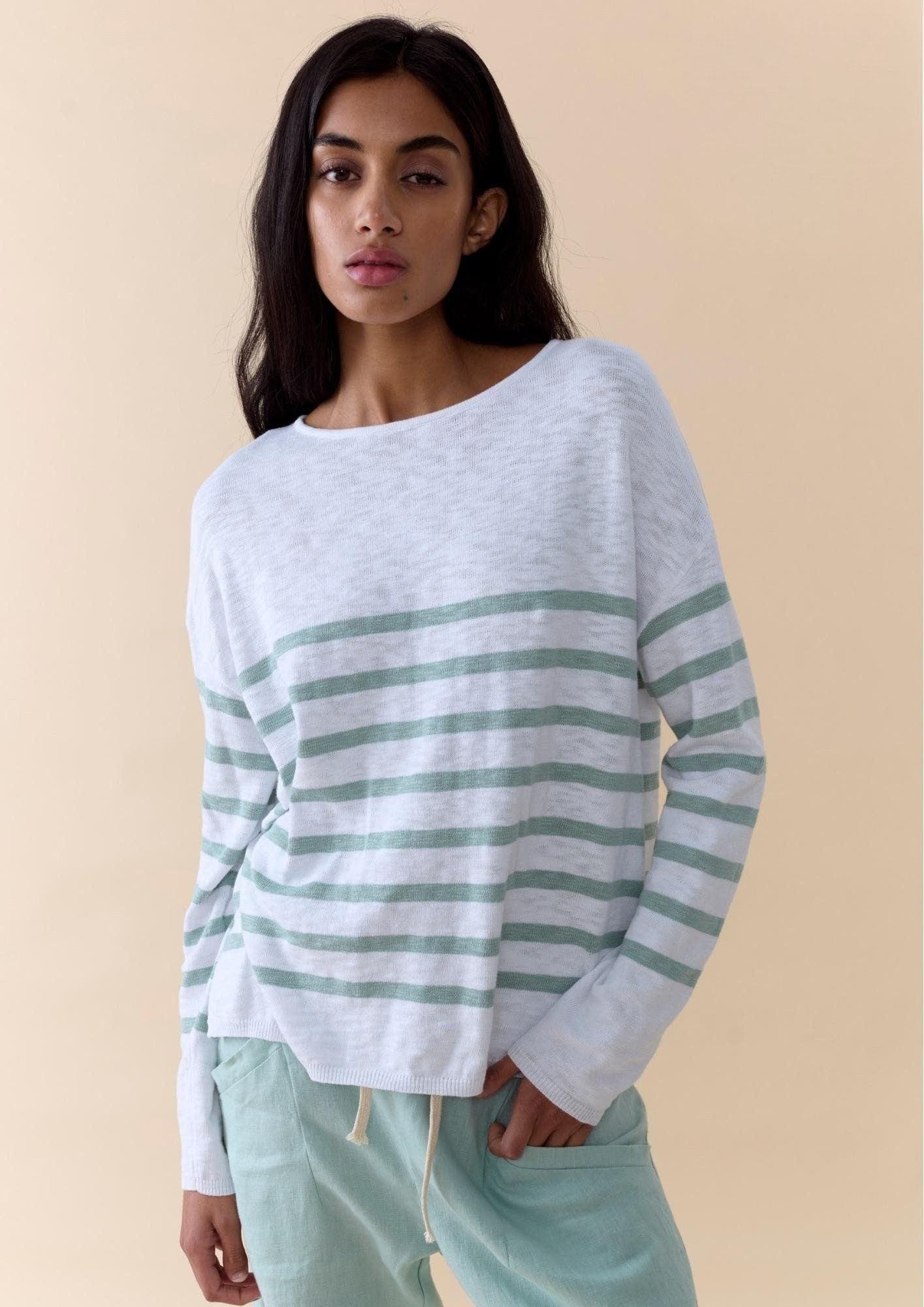 Buy Little Lies - Bobby Top - White/Duck Egg by Little Lies - at Hamish + Grace