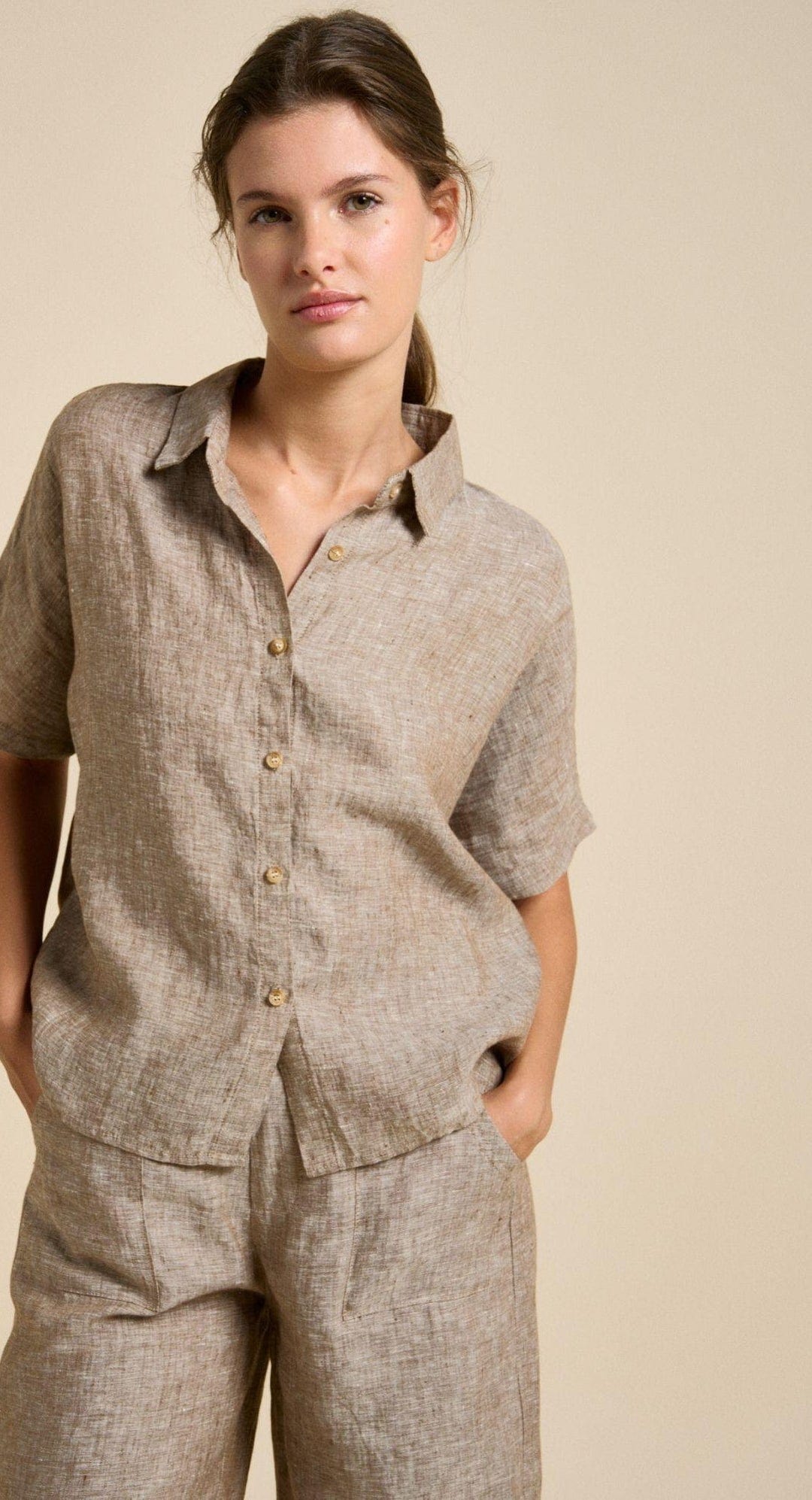 Buy Little Lies - Bondi Shirt - Mocha by Little Lies - at Hamish + Grace