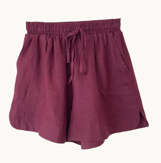 Buy Little Lies - Bronte Linen Shorts - Plum by Little Lies - at Hamish + Grace