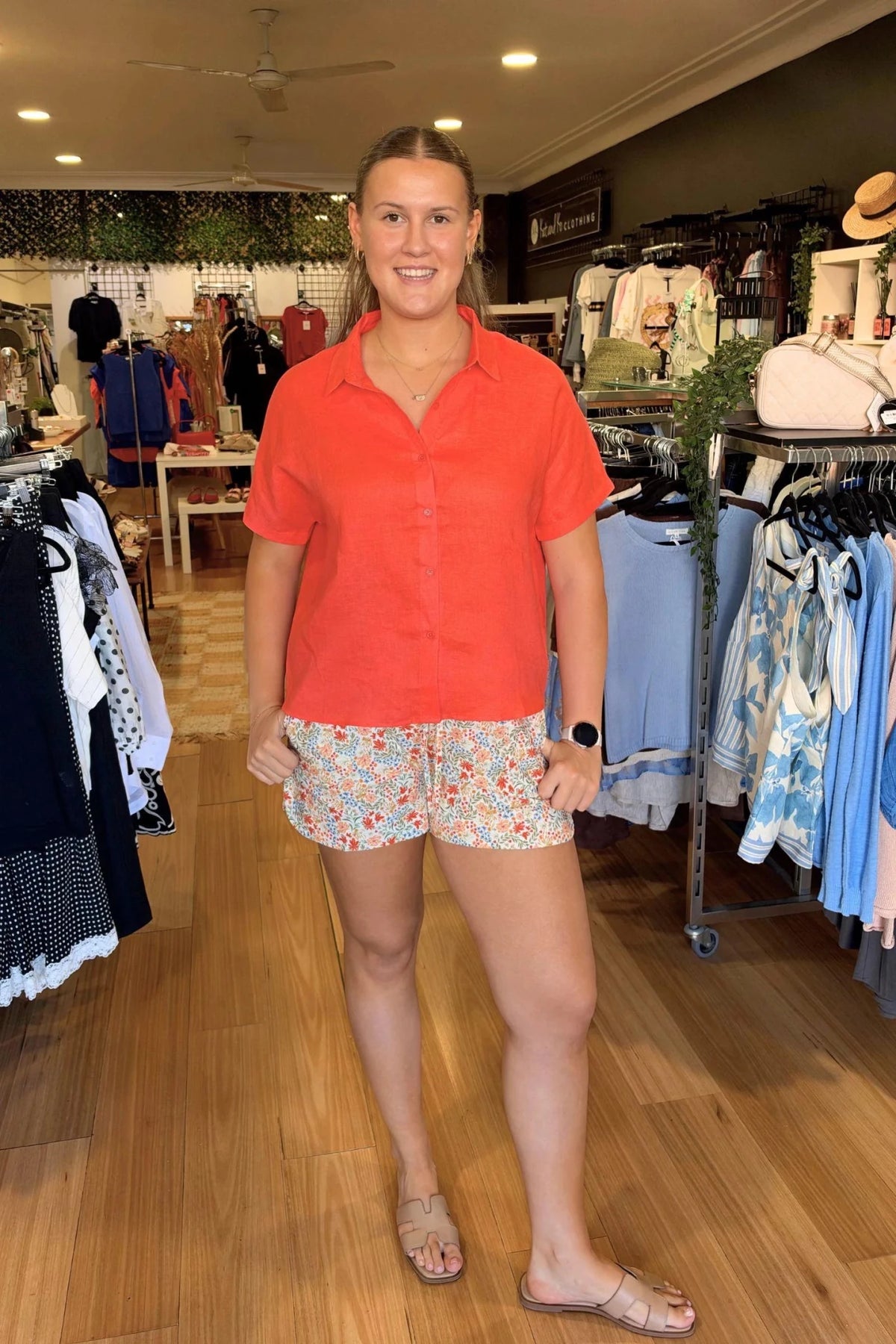 Buy Little Lies - Bronte Linen - Vivid Orange by Little Lies - at Hamish + Grace