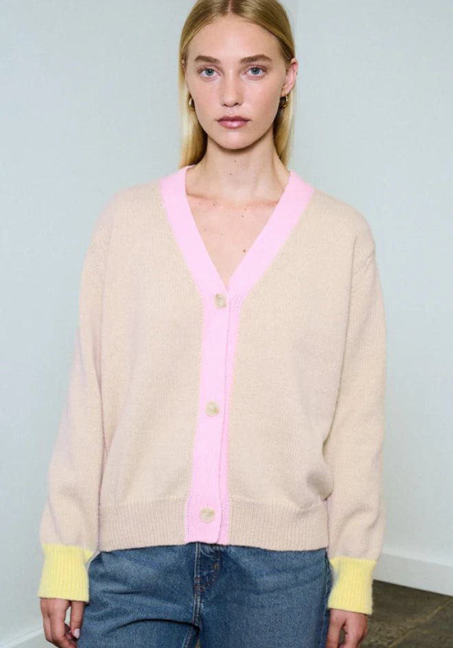 Buy Little Lies - Colour Block Cardi - Pink by Little Lies - at Hamish + Grace