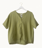 Buy Little Lies - Dominique Crochet Trim Top - Olive by Little Lies - at Hamish + Grace
