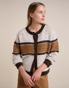 Buy Little Lies - Ellery Cardigan - Caramel Stripe by Little Lies - at Hamish + Grace