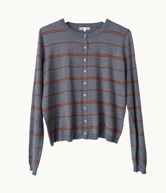 Buy Little Lies - Ellie Stripe Cardi - Charcoal|Camel by Little Lies - at Hamish + Grace