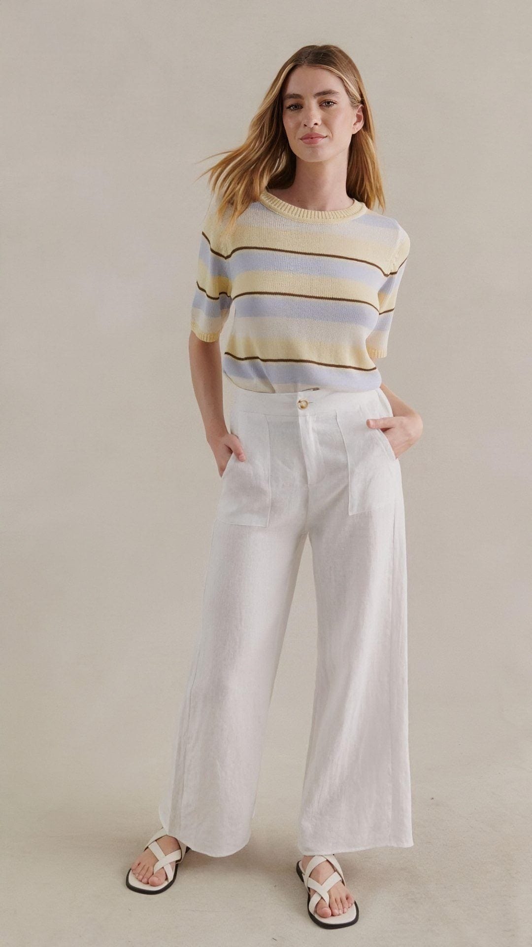 Little Lies Fashion Little Lies - Jude Linen Pants - White