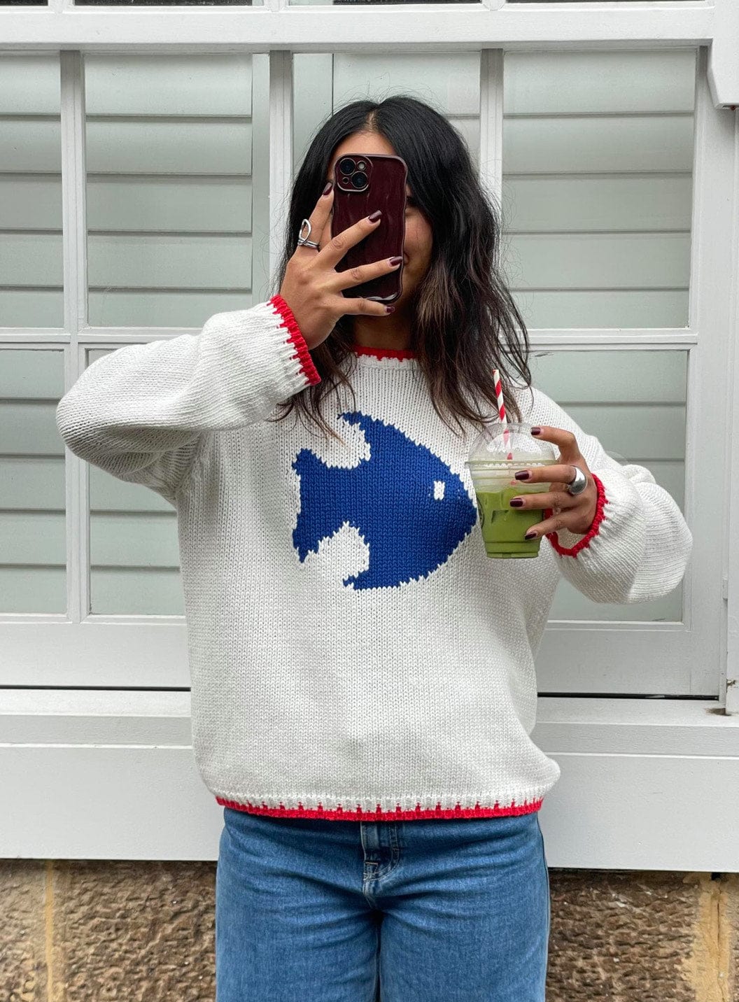 Buy Little Lies - Gone Fishing Sweater - Red Blue - K25061901 by Little Lies - at Hamish + Grace