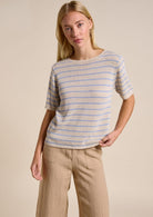 Buy Little Lies - Indi Tee – Natural/Blue Stripe by Little Lies - at Hamish + Grace