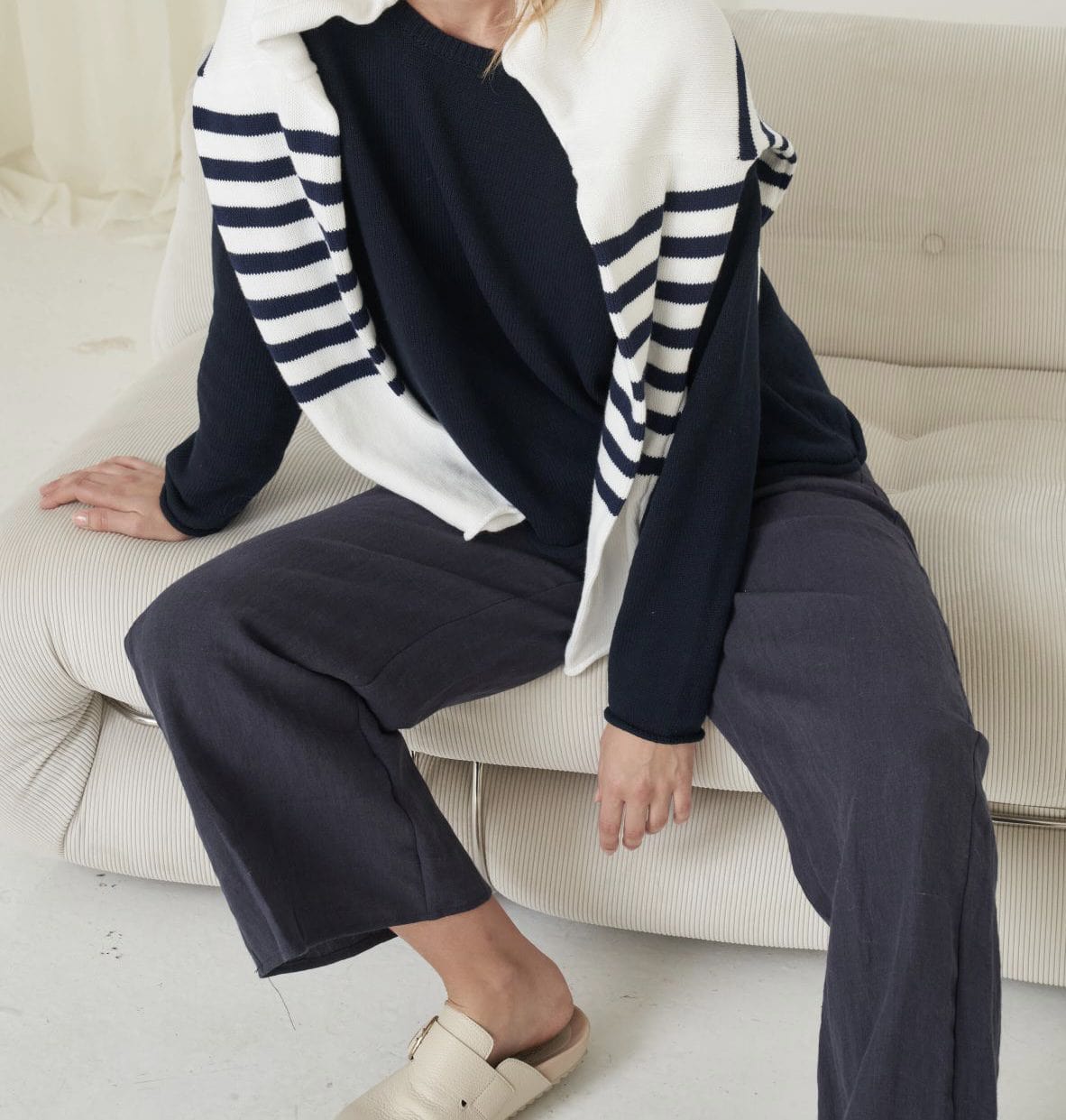 Buy Little Lies - Jude Linen Pant - Navy - R22062008 by Little Lies - at Hamish + Grace