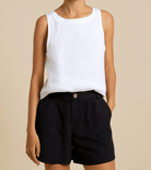 Buy Little Lies - Jude Linen Short - Black by Little Lies - at Hamish + Grace