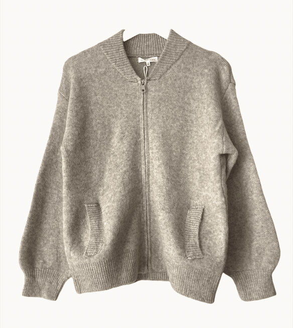 Buy Little Lies - Knitted Bomber - Natural by Little Lies - at Hamish + Grace