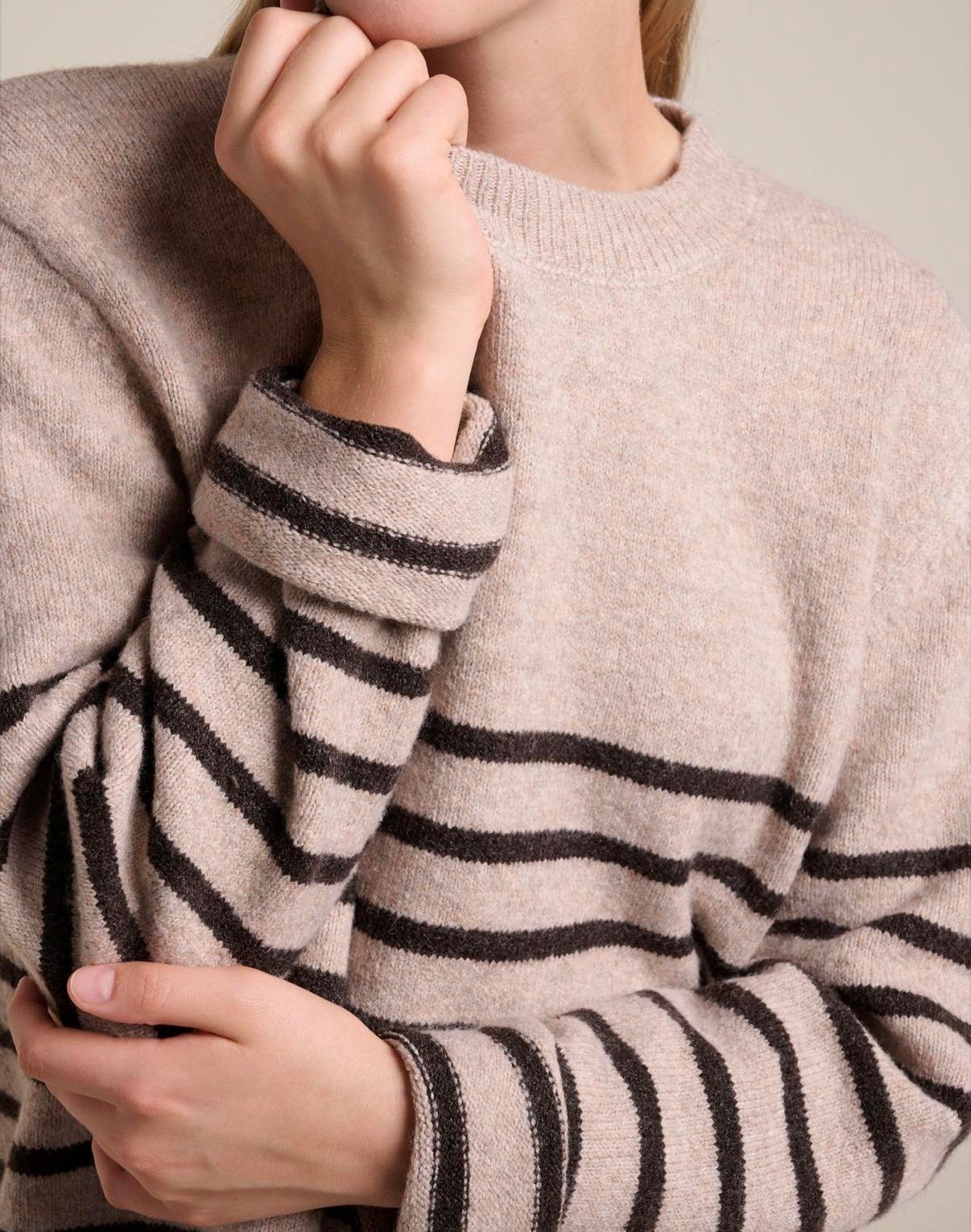 Buy Little Lies - Lexie Stripe Jumper - Mocha/Brown by Little Lies - at Hamish + Grace