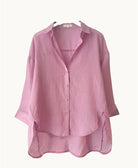 Buy Little Lies - Linen Boyfriend Shirt – Candy Pink by Little Lies - at Hamish + Grace
