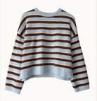 Buy Little Lies - Little Lies Otto Knit – Blue Chocolate Stripe by Little Lies - at Hamish + Grace
