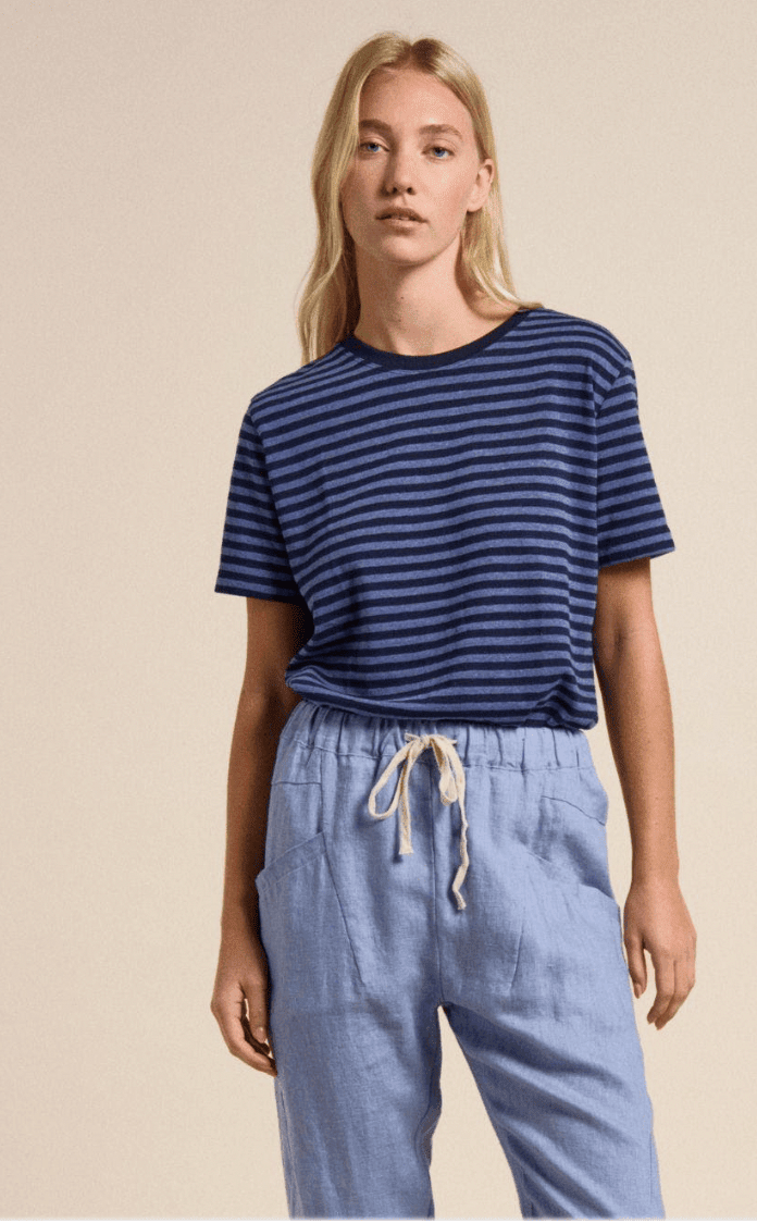 Buy Little Lies - Lola Tee - Blue/Navy Stripe by Little Lies - at Hamish + Grace