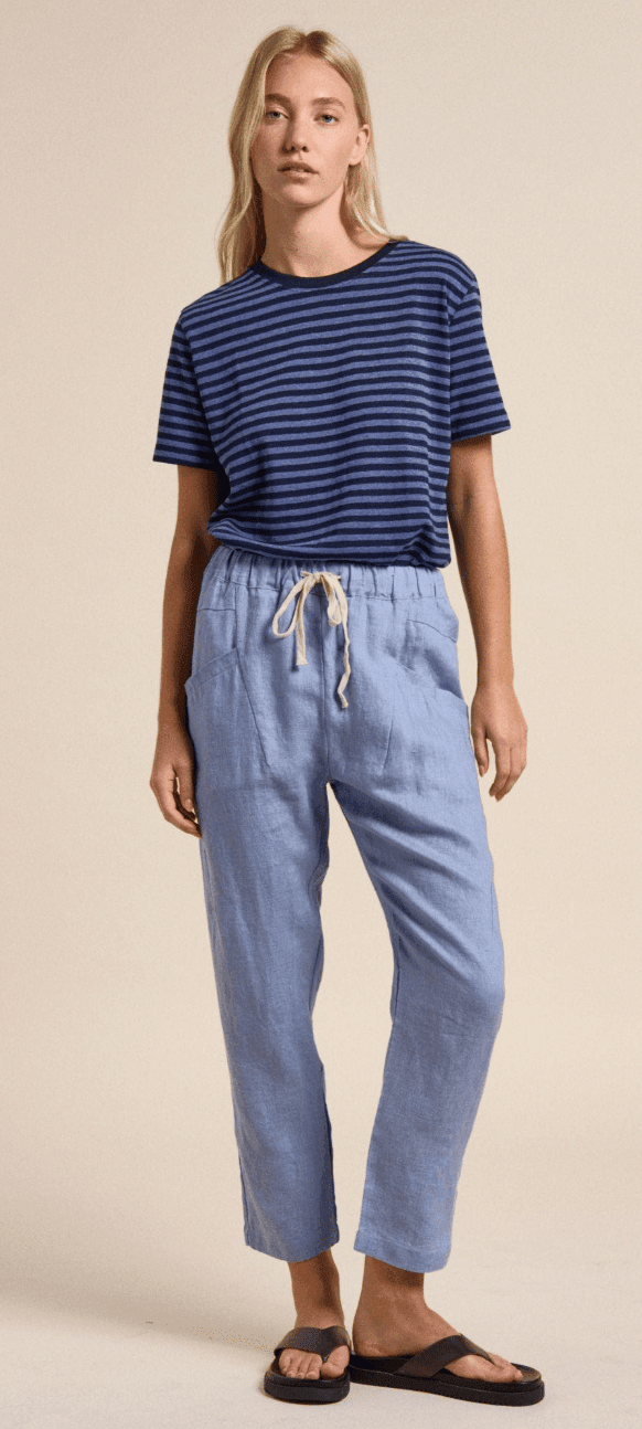 Buy Little Lies - Lola Tee - Blue/Navy Stripe by Little Lies - at Hamish + Grace