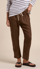 Buy Little Lies - Luxe Linen Pant – Chocolate by Little Lies - at Hamish + Grace