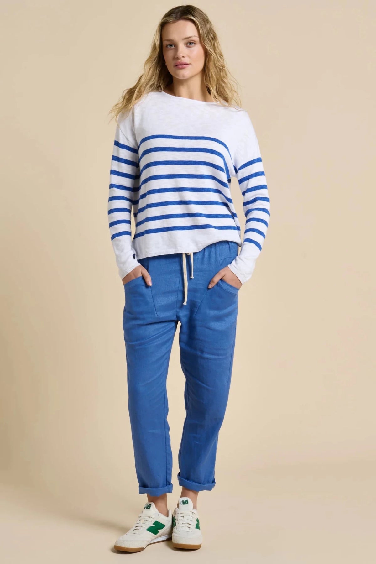 Buy Little Lies - Luxe Linen Pant - Cobalt Blue by Little Lies - at Hamish + Grace